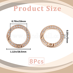 8 anillo de resorte con rhinestone de cristal de aleación&nbsp;FIND-GF0007-69A-KCG