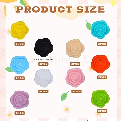 20 Stück 10 Farben rosafarbene Silikonperlen&nbsp;SIL-SZ0001-62