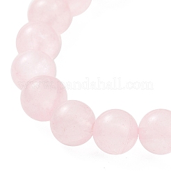 Braccialetti elasticizzati con perline con testa di buddha in quarzo rosa naturale e lega&nbsp;BJEW-JB09420-03