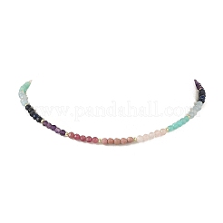 Collares redondos facetados con cuentas de rodonita&nbsp;NJEW-JN06600