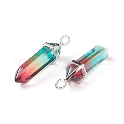 Facettierte Kugel Glas spitzen Anhänger&nbsp;KK-E282-01P-06