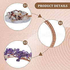 1 pieza de adornos para árbol de la vida con chips de amatista natural.&nbsp;DJEW-PA0001-02B
