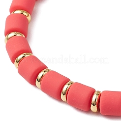 4-teiliges Set mit Stretch-Armbändern aus Polymer-Ton mit Säulenperlen für Damen&nbsp;BJEW-JB10998