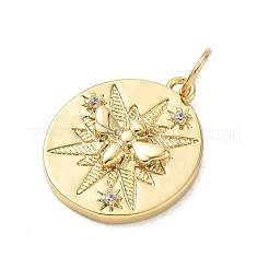 Pendentifs avec zircon cubiques à micro-pavés en laiton&nbsp;CU-CBAFF5B-03G-03