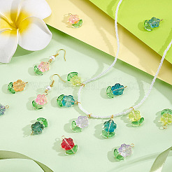 100pcs pendentifs en verre 10 couleurs&nbsp;PALLOY-GA00019