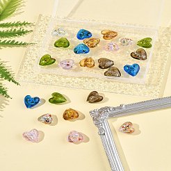24 Stück 6 Farben handgefertigte Bunte Malerei-Glasperlen in Silberfolie&nbsp;FOIL-FS0001-01