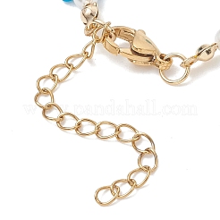 Braccialetti con perline di vetro e stella in conchiglia bianca naturale per donna&nbsp;BJEW-JB13282