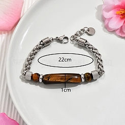 Gliederarmbänder aus natürlichen Tigerauge-Perlen&nbsp;LS-YW5979-2