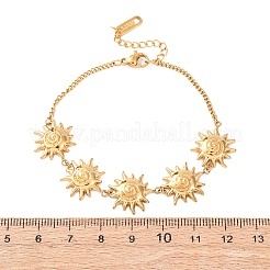 Strukturierte Sonnengliederarmbänder aus Edelstahl 304&nbsp;BJEW-K293-06A-G