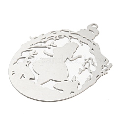 Pendentifs en acier inoxydable 201 anti-ternissement&nbsp;STAS-D023-02P