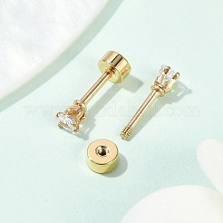 Fake-Ohrplugs aus Glas mit Herzmotiv&nbsp;EJEW-H105-25G-A