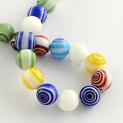 Millefiori a mano perle tonde vetro fili&nbsp;LK-R004-94