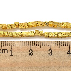 Fili di perle di roccia lavica naturale elettrodeposta&nbsp;G-I360-Z01-01