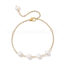 Gliederarmbänder aus natürlichen Zuchtperlen&nbsp;BJEW-JB12505