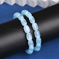Bracelets extensibles en perles de colonne de sélénite naturelle teintée pour femmes&nbsp;BJEW-I312-05B