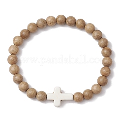 Holzperlen-Stretcharmbänder für Paare&nbsp;BJEW-JB11305-02