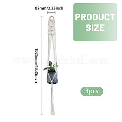 3 suspension pour plante en coton macramé faite à la main&nbsp;AJEW-CA0005-02