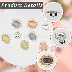 8 Stück 5 Stile Harz & ABS Imitationsperle & Eisen & Glas Schuhschnallenclips&nbsp;FIND-CP0002-95