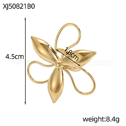 Manschettenringe aus Edelstahl 304 mit Blumenmotiv für Damen&nbsp;STAS-OY012-28G