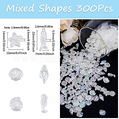 300 Stück transparente Acrylperlen im Marine-Stil&nbsp;MACR-SP0001-47