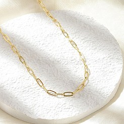 Collares de cadena con clip de latón&nbsp;X-NJEW-A042-17G-02