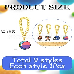 9 stücke 9 arten ball spiel pvc plastikbecher charme&nbsp;HJEW-CJ0001-18