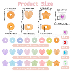 1040 Stück 7 Stile Imitation Jelly Acrylperlen&nbsp;MACR-PA0001-38