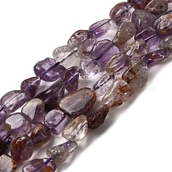 Natürliche violette Phantomquarz-Perlenstränge aus violettem Lodolith&nbsp;G-I390-A01