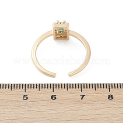 Micro ottone spianare anelli gemelli zirconi&nbsp;RJEW-S400-10G