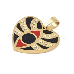 Ionenplattierung (IP) 304 Edelstahl Emaille Strass Anhänger&nbsp;STAS-Q325-02F-G