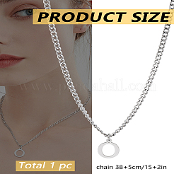 Collier avec pendentif lettre en acier inoxydable 304&nbsp;NJEW-LP0001-33O-P