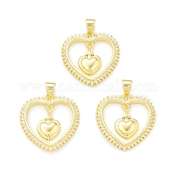 Ciondoli in ottone con placcatura a cremagliera con micro pavé di zirconi chiari&nbsp;KK-C011-21G