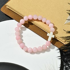 8 mm runde gefärbte Stretch-Armbänder aus natürlicher malaysischer Jade&nbsp;BJEW-JB10576