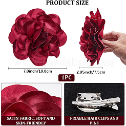 Broches en polyester à fleurs&nbsp;JEWB-WH20008-04C