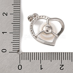 Rhodinierte 925 Sterling Silber Micro Pave klare Zirkonia Anhänger&nbsp;STER-C009-13P