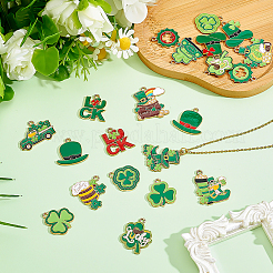 2 Beutel Anhänger aus Legierung und Emaille zum St. Patrick's Day&nbsp;ENAM-ME0001-67
