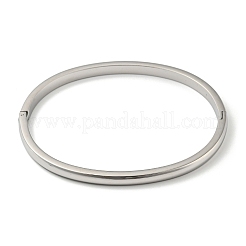 Anlaufgeschützte Armreifen aus glattem Edelstahl 304 mit Scharnier&nbsp;LS-BJEW-Q772-01P
