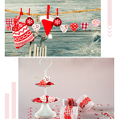 12 Stück 6 Farben Valentinstag Schaum & Stoff Anhänger Dekoration&nbsp;AJEW-CY0001-34