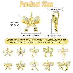 10 pz 10 stili ottone micro pavé zirconia cubica charms&nbsp;KK-CJ0003-75