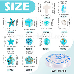 DIY-Kits zur Herstellung von Armbändern/Halsketten aus natürlichem Lavastein und synthetischen Türkis- und Korallenperlen&nbsp;DIY-TA0012-54