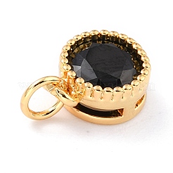 Ciondoli in vero ottone placcato oro 18k con zirconi cubici intarsiati&nbsp;ZIRC-L100-081G-04