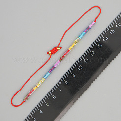 Boho verstellbare handgefertigte geflochtene Armbänder aus Glaswürfelperlen für Frauen&nbsp;AV5814