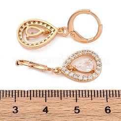 Messing Micro Pave klar Kubisch Zirkonia Hebelohrringe&nbsp;EJEW-K300-59G-01