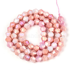 Brins de perles de verre bicônes électrolytiques anti-ternissement&nbsp;EGLA-T021-6mm-16-04