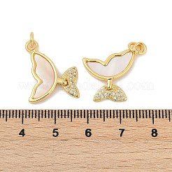 Pendentifs avec zircon cubiques à micro-pavés en laiton&nbsp;KK-U055-29G