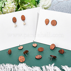 30 pièce de 3 styles de boucles d'oreilles à tige en bois de coco&nbsp;EJEW-FH0001-09