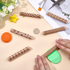 6 rullo per texture in argilla con manico in legno in 6 stili&nbsp;TOOL-CN0001-11