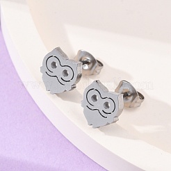 Pendientes de botón de acero inoxidable 304 resistentes al deslustre&nbsp;EJEW-F227-17P