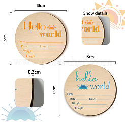 Accessoires photo de bébé en bois imprimés sur une seule face&nbsp;DJEW-WH0600-006