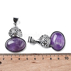 Naturelles améthyste ovale pendentifs&nbsp;G-A093-02P-02